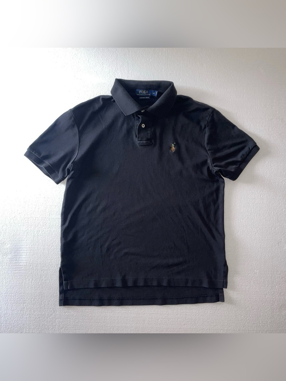 Vintage Polo Ralph Lauren Pima Soft Touch Black Polo Shirt Men's Size Medium